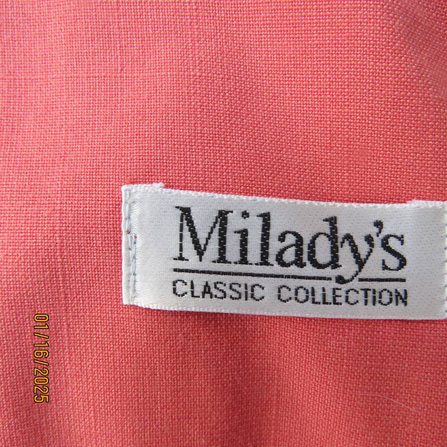 MILADY'S elegant pink crimson colour princess style dress, Zip at back. Decorated neckline.Size 36.