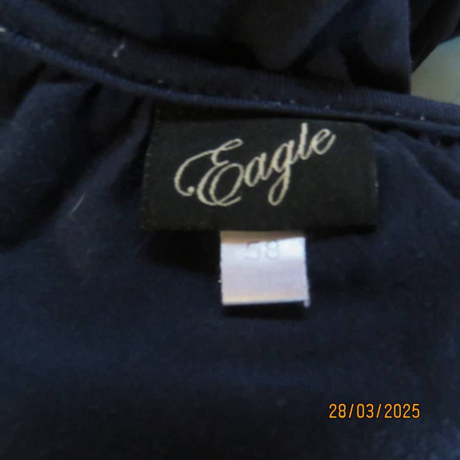 EAGLE navy slip over stretch polyester top with gathered front. Up to size 56