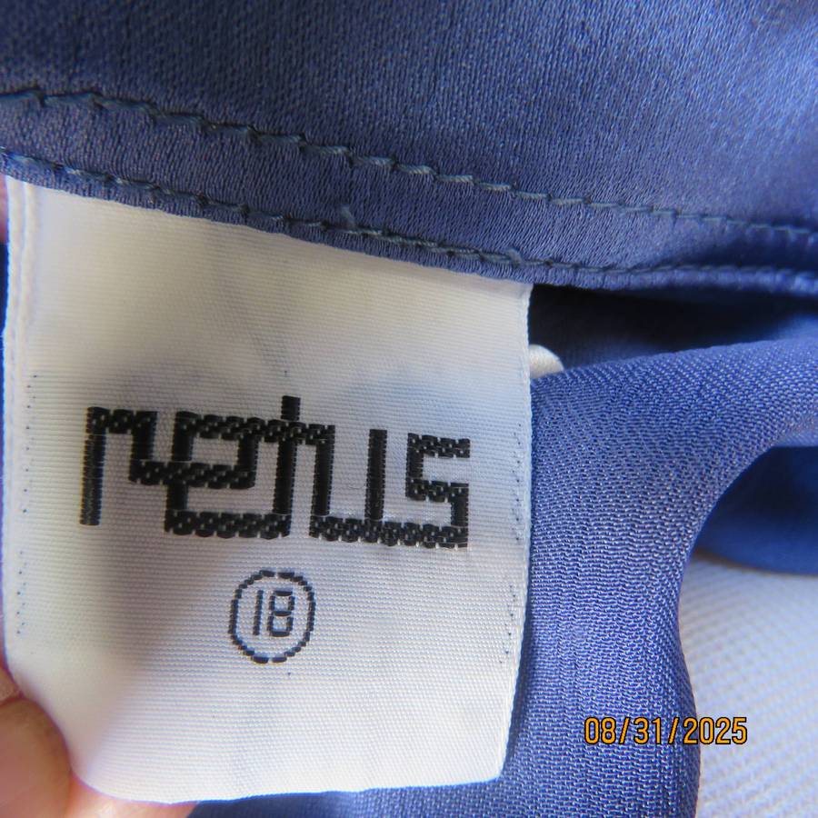 RETUS 2 pc dress and jacket outfit in glaucous blue. Button down jacket. Size 42