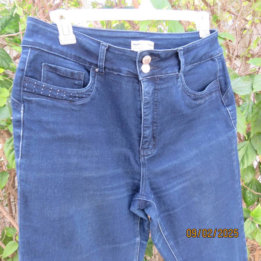 MILADY'S wonder fit blue denim polycotton stretch bootleg jeans size 40