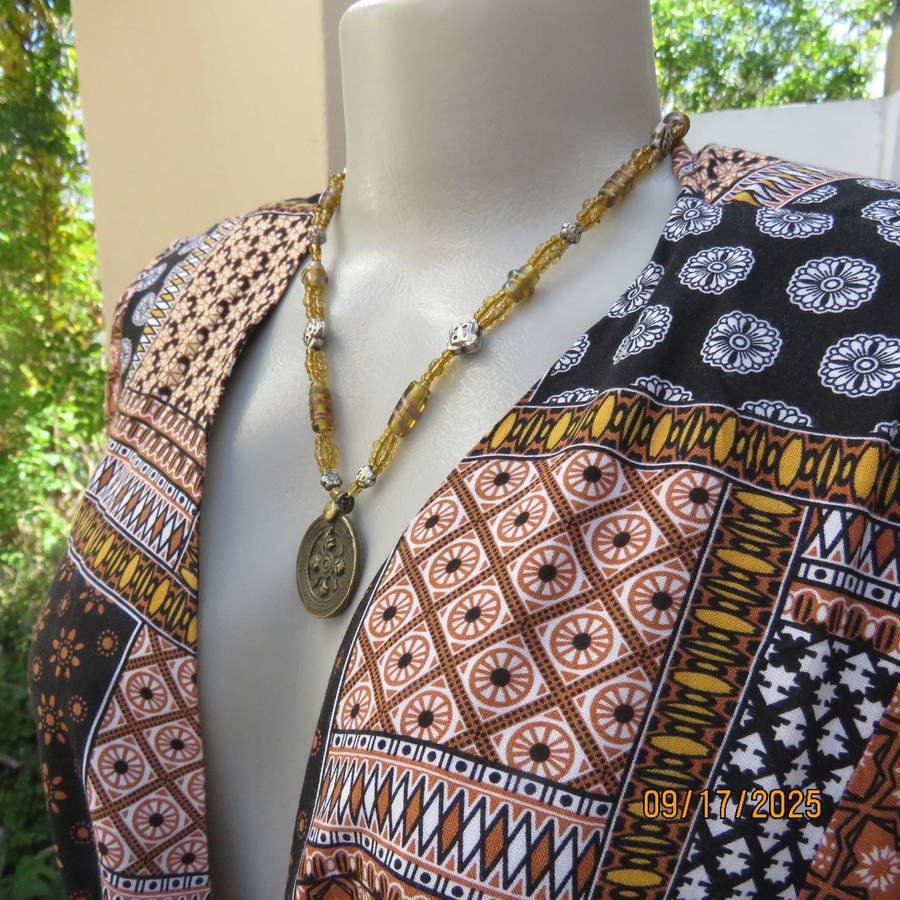 AUDACITY bolero style pattern blocked rayon top size 38