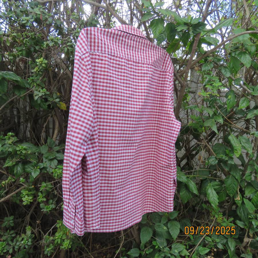 REAL Man red-white-black check long sleeve cotton shirt size 3XL.Worn once.