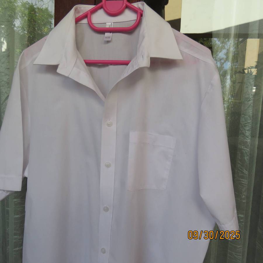 WOOLWORTHS white short sleeve high school boys shirt chest 102cm. 14-16yr