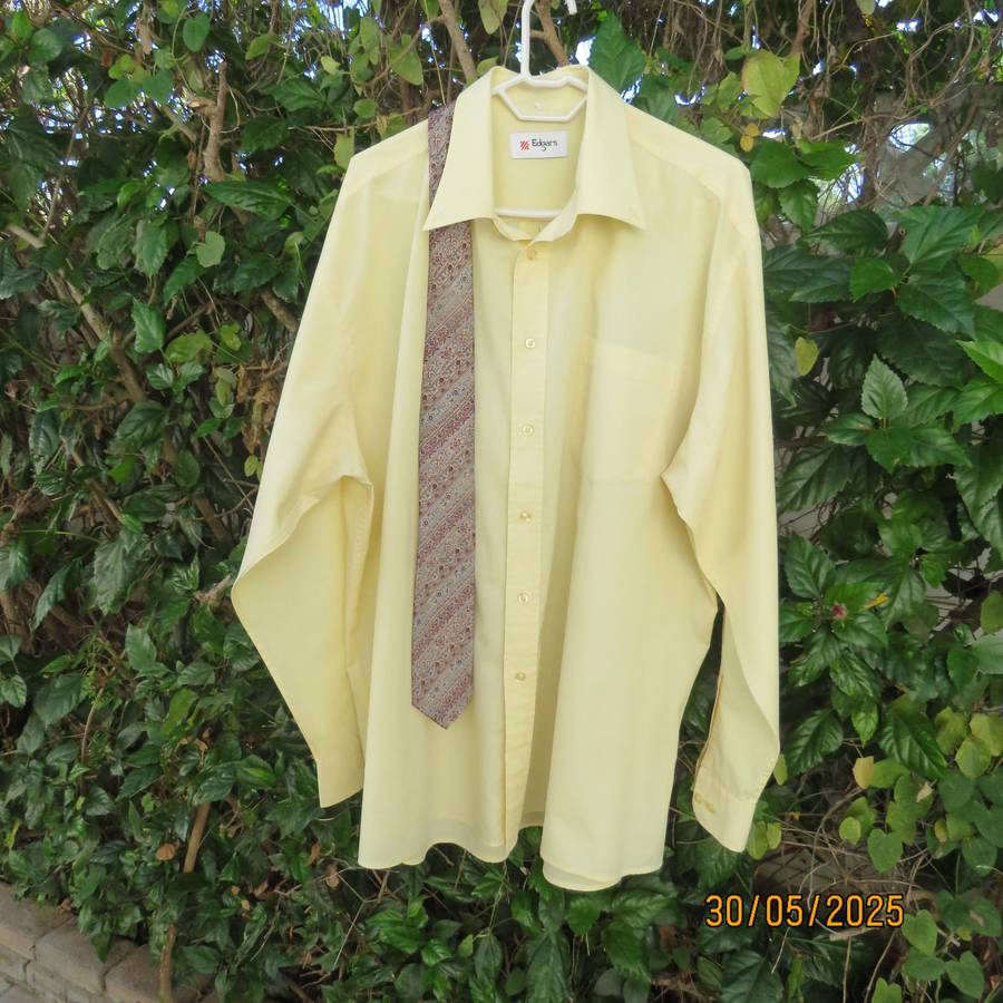laguna yellow long sleeve men's polycotton shirt.