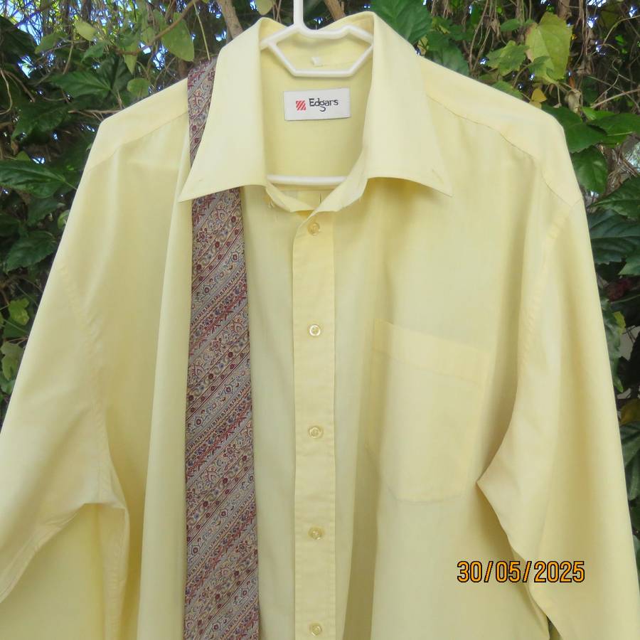 laguna yellow long sleeve men's polycotton shirt.