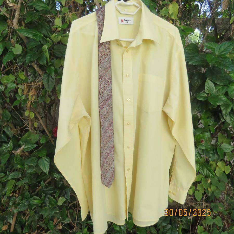 laguna yellow long sleeve men's polycotton shirt.
