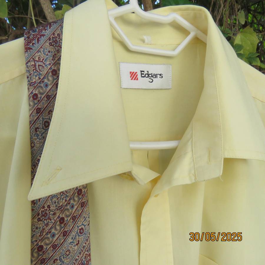 laguna yellow long sleeve men's polycotton shirt.