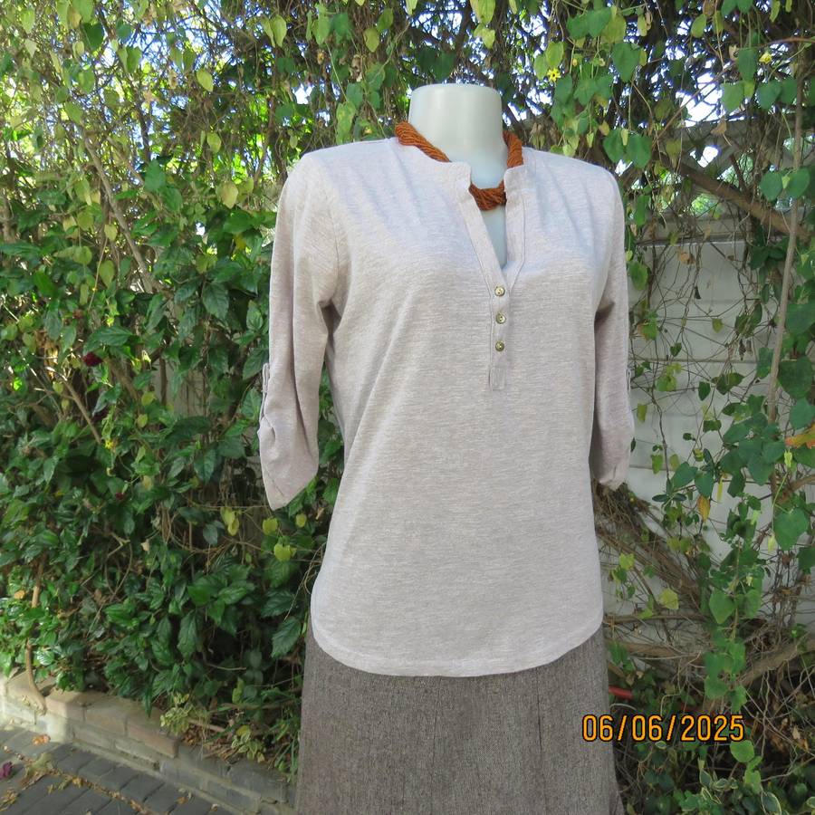 OR stretch polycotton slip over ecru-cream mottled top size 36-12. As new