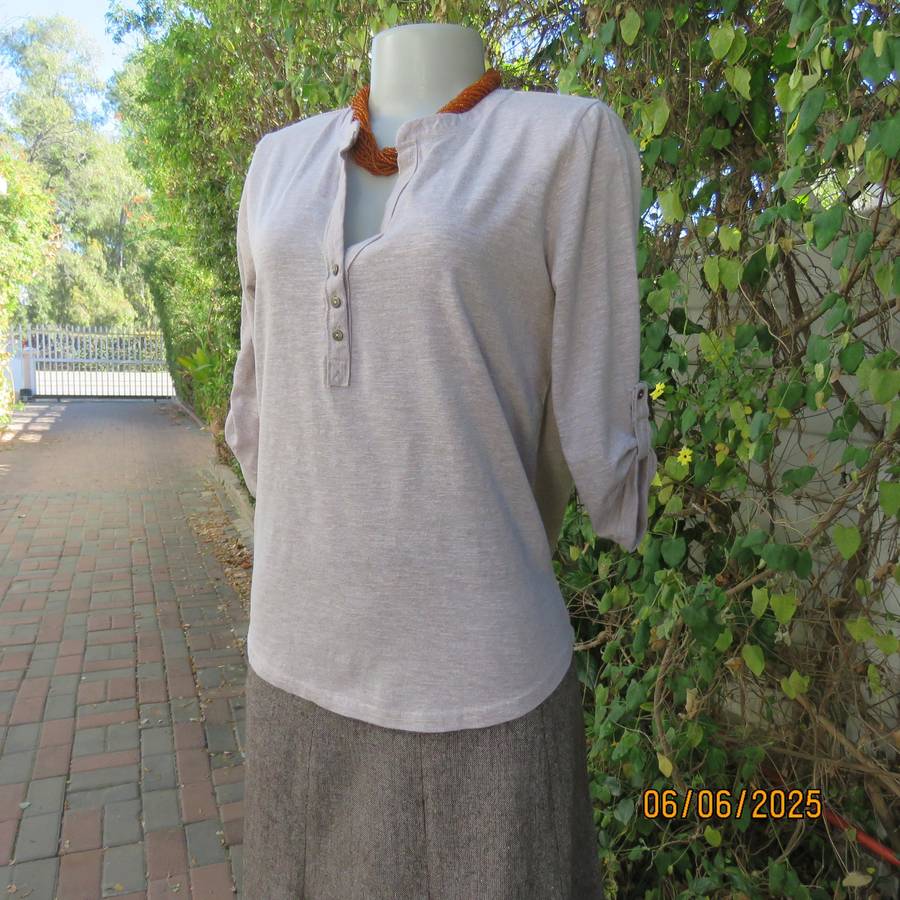 OR stretch polycotton slip over ecru-cream mottled top size 36-12. As new