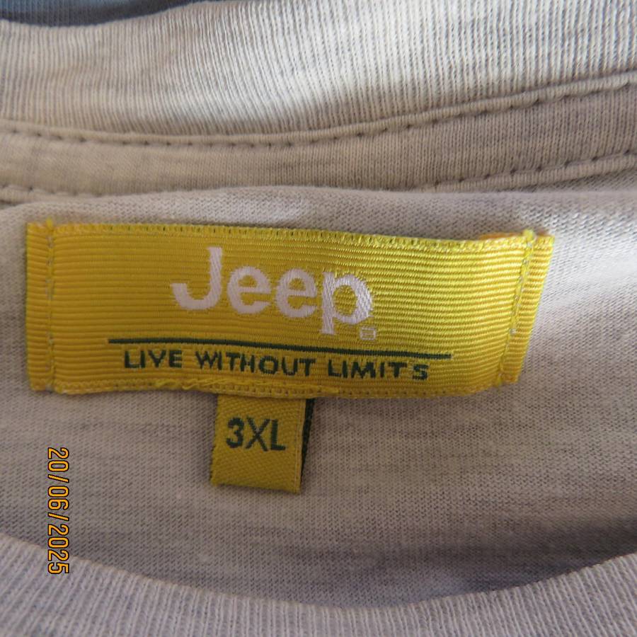 JEEP light grey mottled short sleeve men's T shirt size 3XL. In polycotton