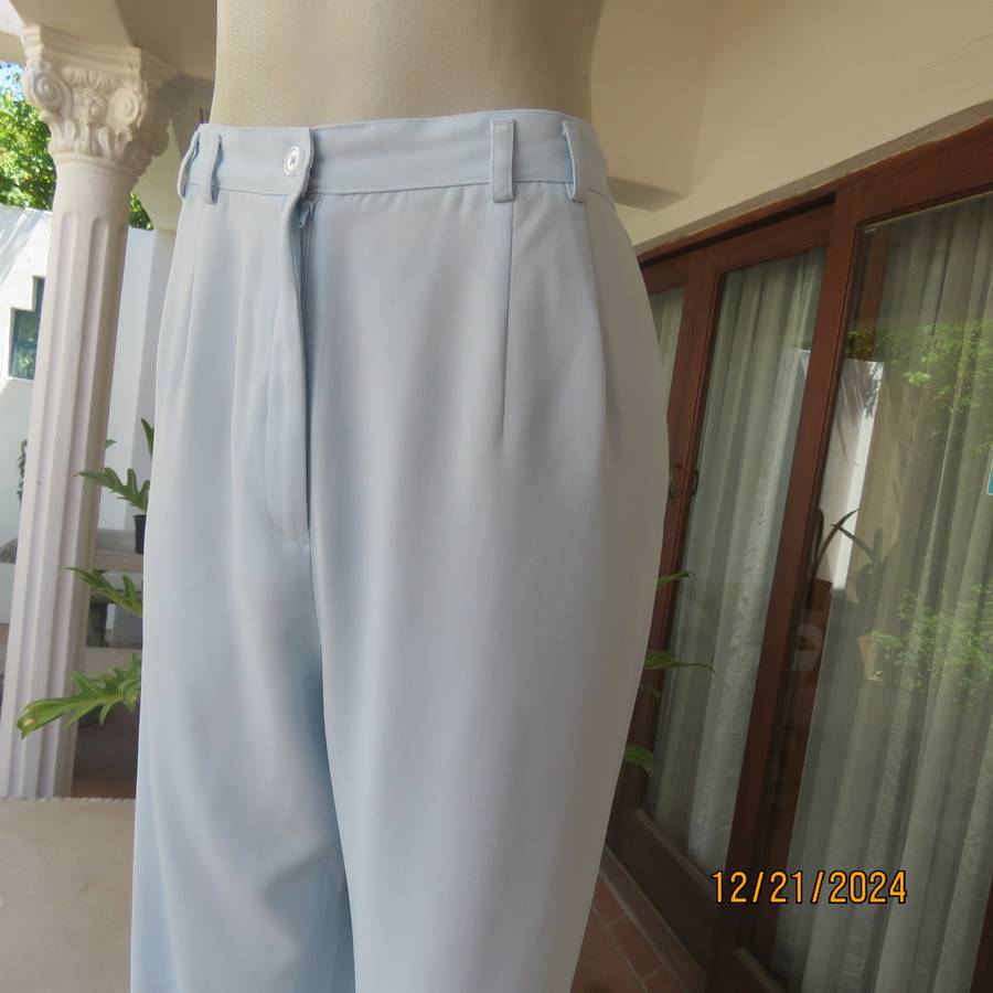 PAM BEE best quality sky blue straight leg-some tapering pants.Size 40.Flat front.Elastic sides.