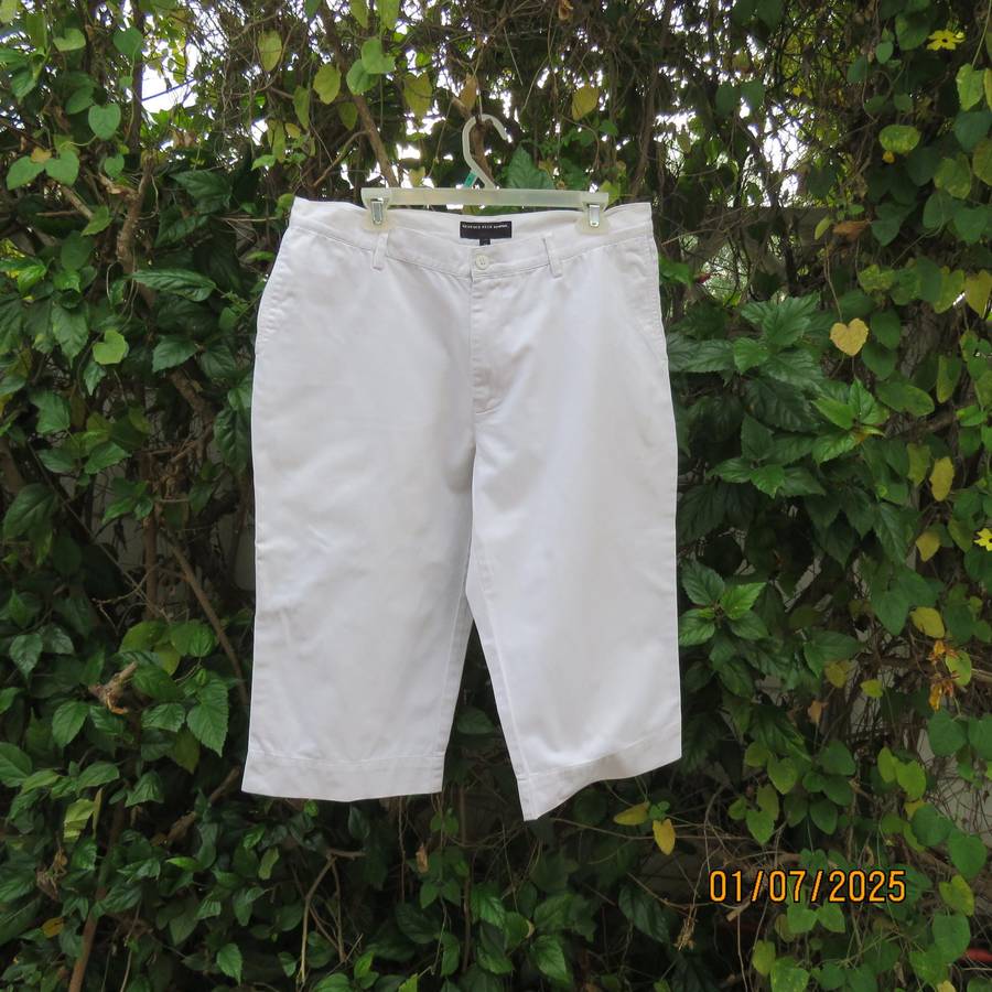 GEORGES RECH white 100% cotton cropped pants size 38. High Quality