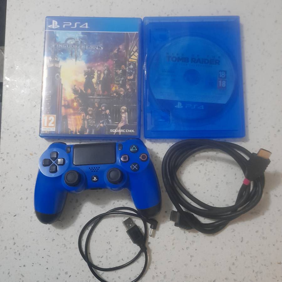 PlayStation 4 Console with 1 Controller, 2 Games, Fan, HDMI, Power Cables Bundle