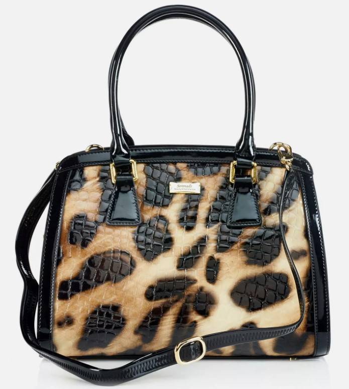 Serenade Beverly Hills Collection Lynx Croc Leather Handbag - AUTHENTIC