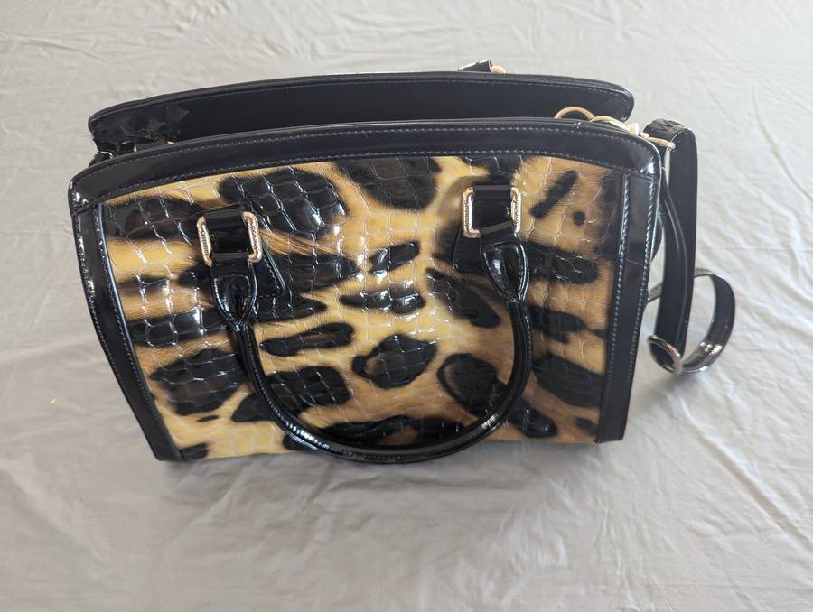 Serenade Beverly Hills Collection Lynx Croc Leather Handbag - AUTHENTIC