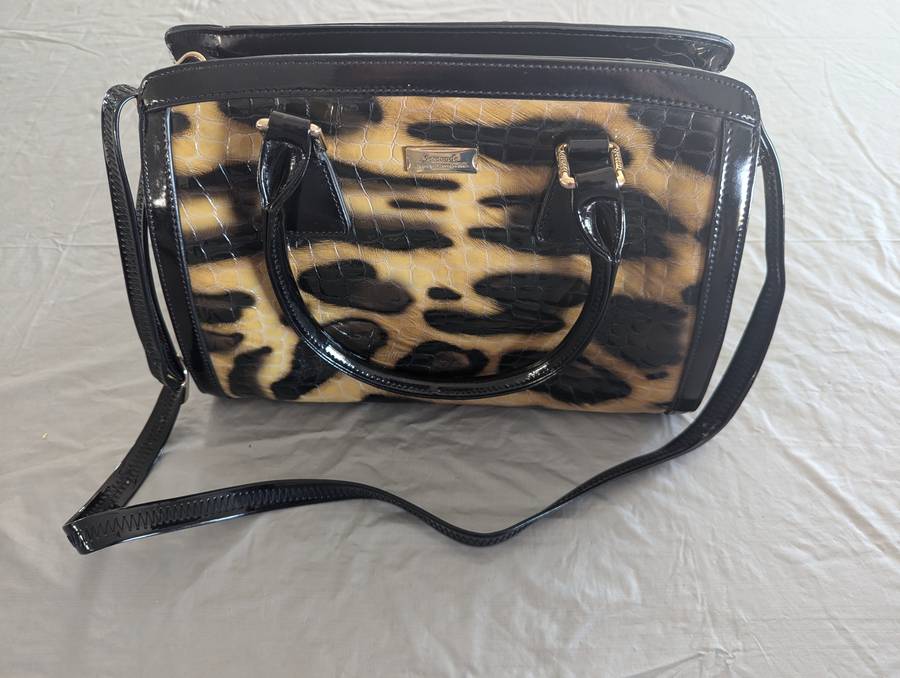 Serenade Beverly Hills Collection Lynx Croc Leather Handbag - AUTHENTIC