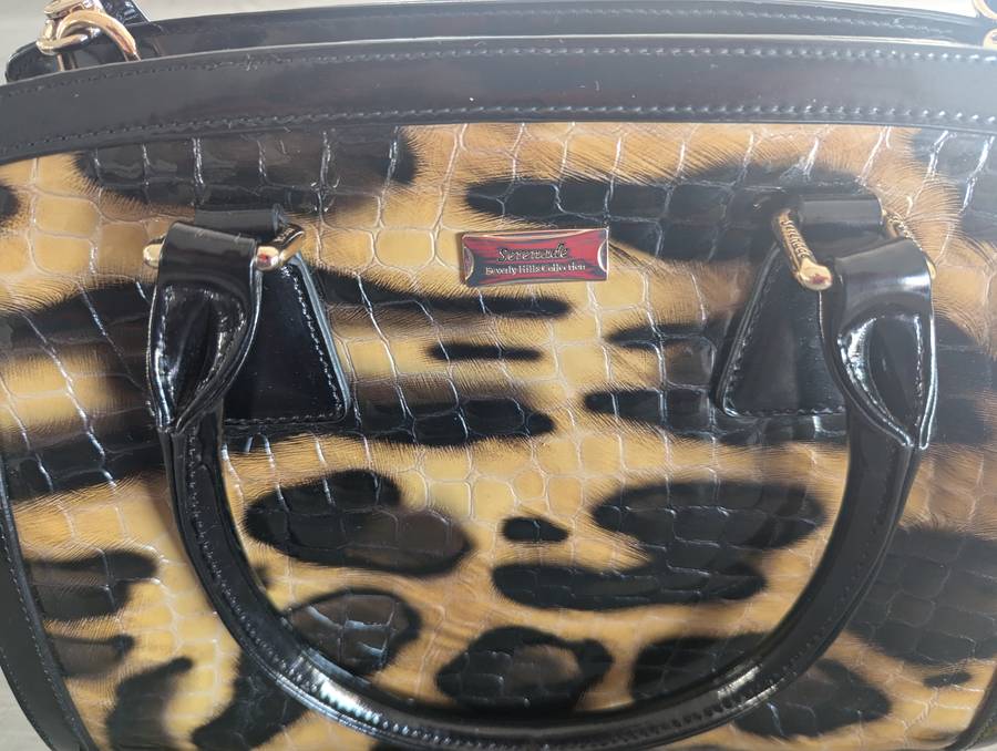 Serenade Beverly Hills Collection Lynx Croc Leather Handbag - AUTHENTIC