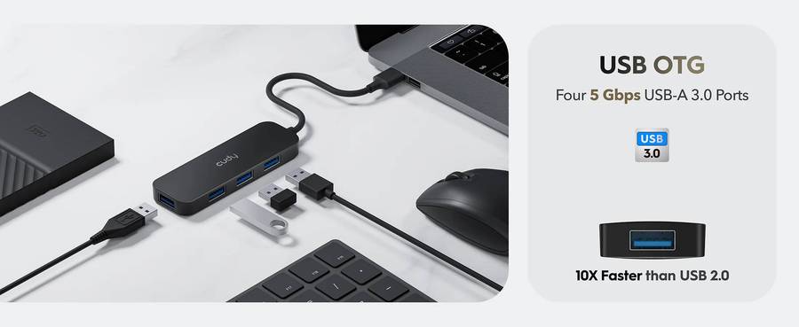 Cudy 4-Port USB-A 3.0 Hub | UH40A