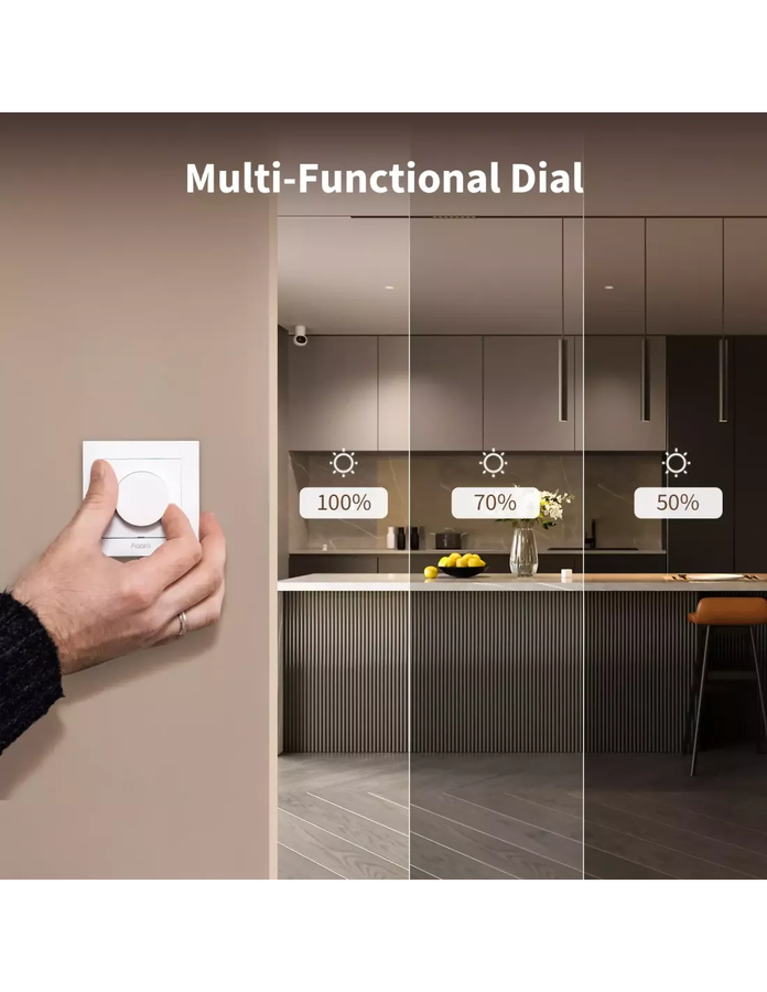 Aqara Dimmer Switch H2 EU 2 in 1 With Neutral & No Neutral (White) | AQ-CTRL-DIM-SW-WALL-W