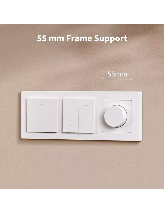 Aqara Dimmer Switch H2 EU 2 in 1 With Neutral & No Neutral (White) | AQ-CTRL-DIM-SW-WALL-W