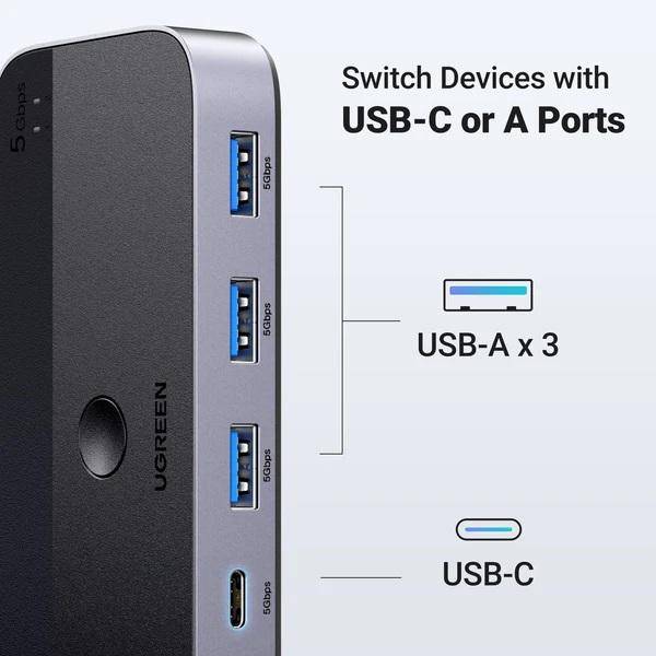 Ugreen 15705 UGREEN Sharing Switch Box 2-in-4 Out
