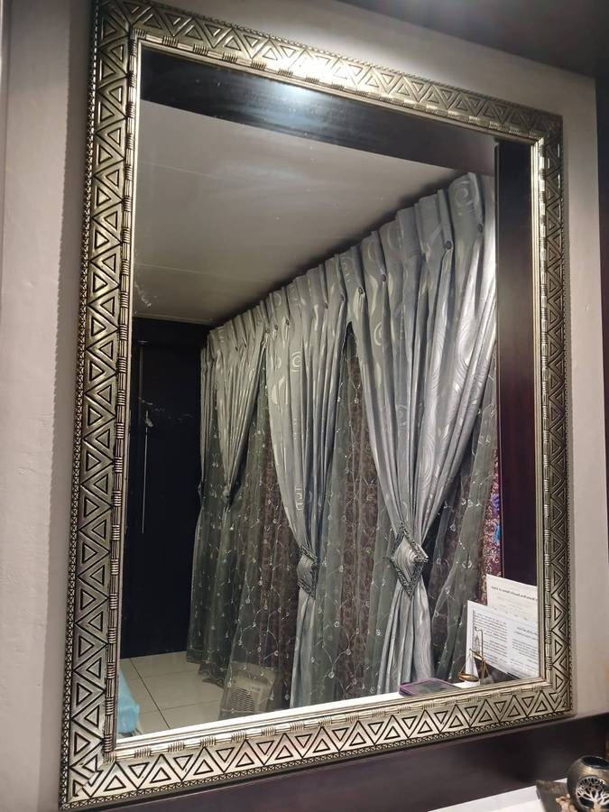 Beautiful silver frame hallway mirror