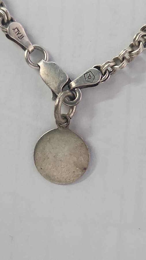 19CM BRACELET WITH DISC - 925 STERLING SILVER - 5.7GRAM
