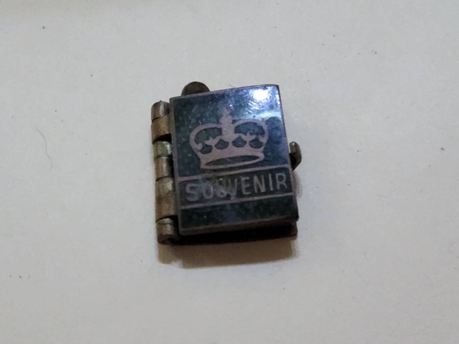 Miniature Enamel Book Of Photos Fob Charm Coronation 1902 King Edward VII