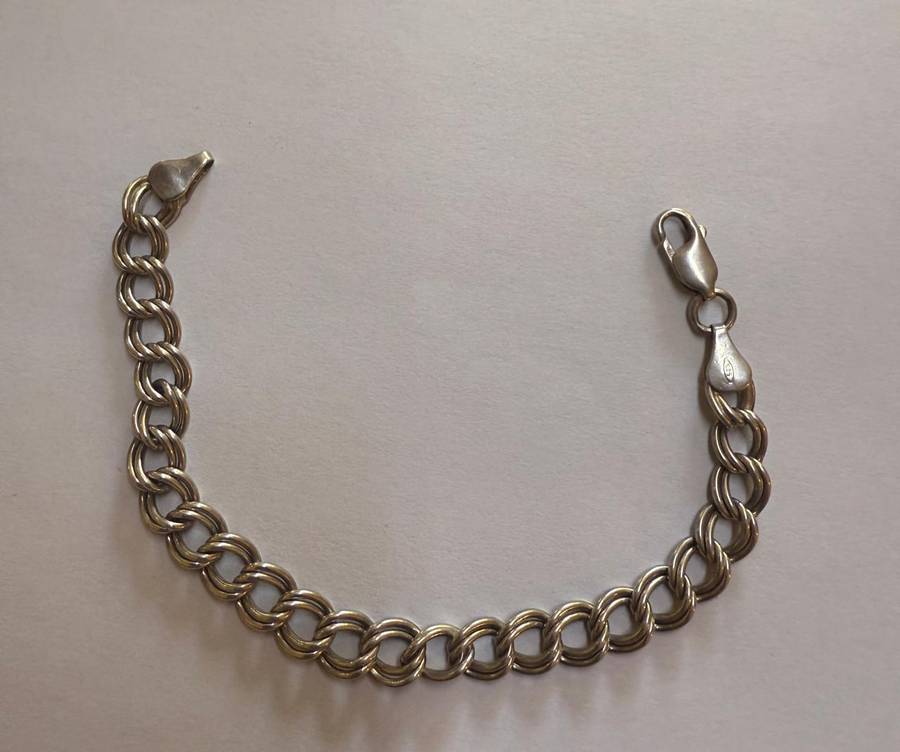 Sterling silver double link bracelet