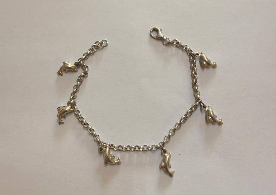 Sterling silver dolphin bracelet