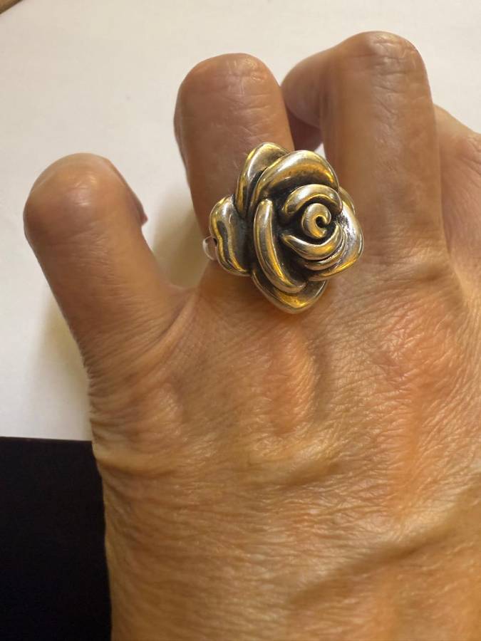 Sterling silver rose ring