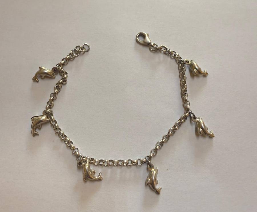 Sterling silver dolphin bracelet