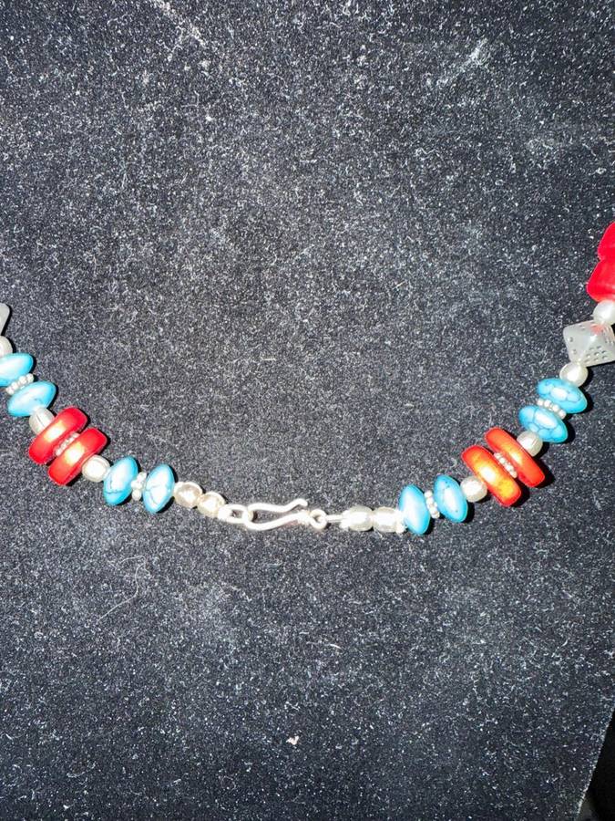 Sterling silver & Turquoise with Coral Chain