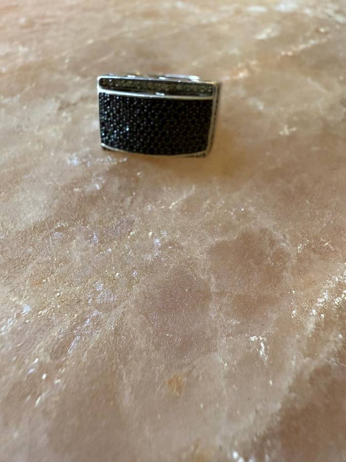 Sterling silver paved ring
