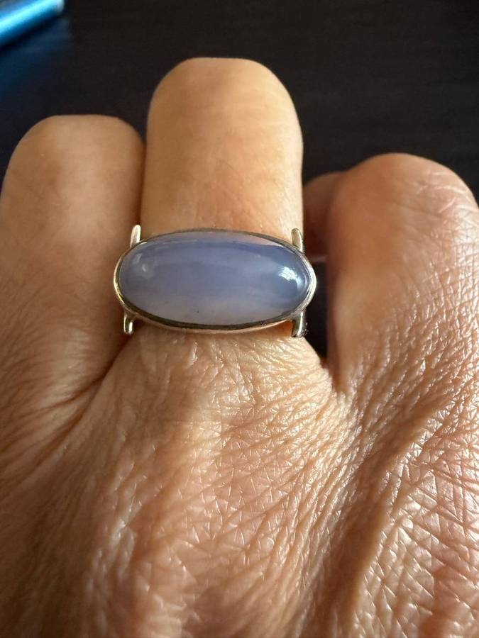 Sterling silver chalcedony ring