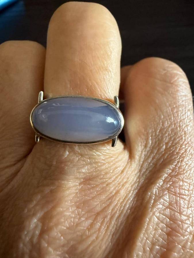 Sterling silver chalcedony ring