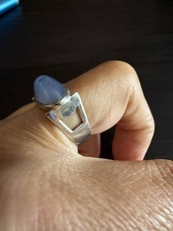 Sterling silver chalcedony ring