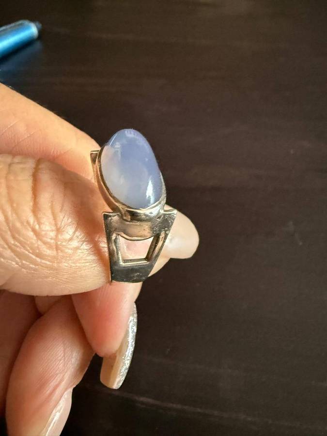 Sterling silver chalcedony ring