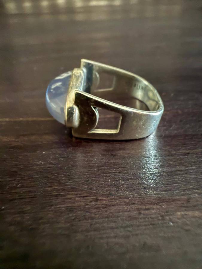 Sterling silver chalcedony ring