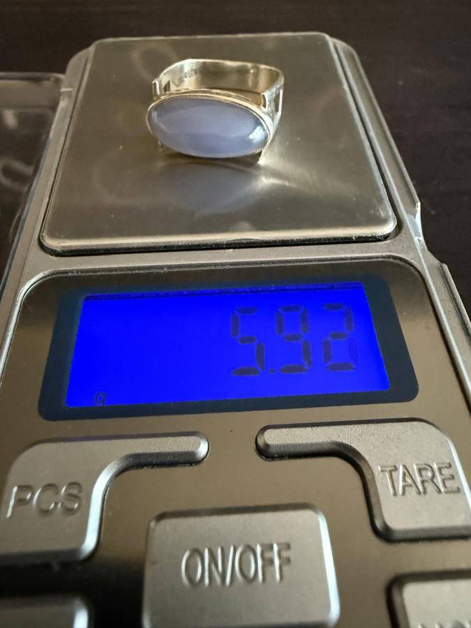 Sterling silver chalcedony ring