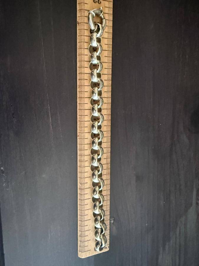Sterling silver heavy rolo bracelet 37.1g