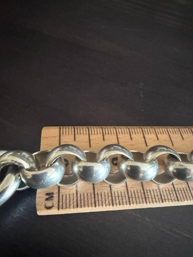 Sterling silver heavy rolo bracelet 37.1g