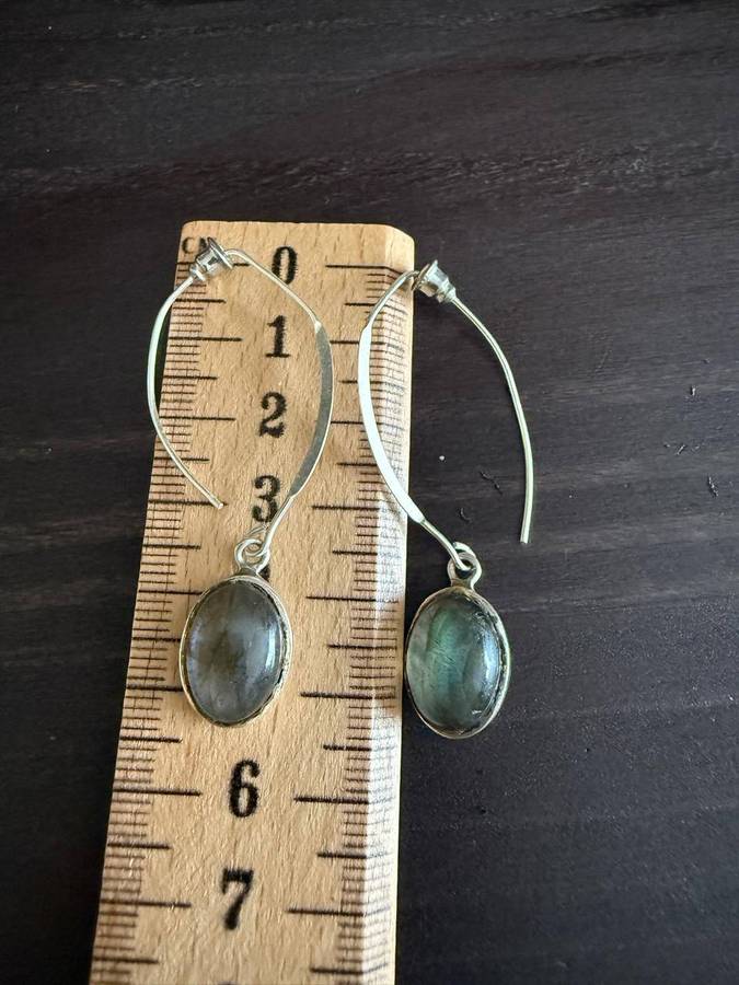 Sterling silver labradorite earrings