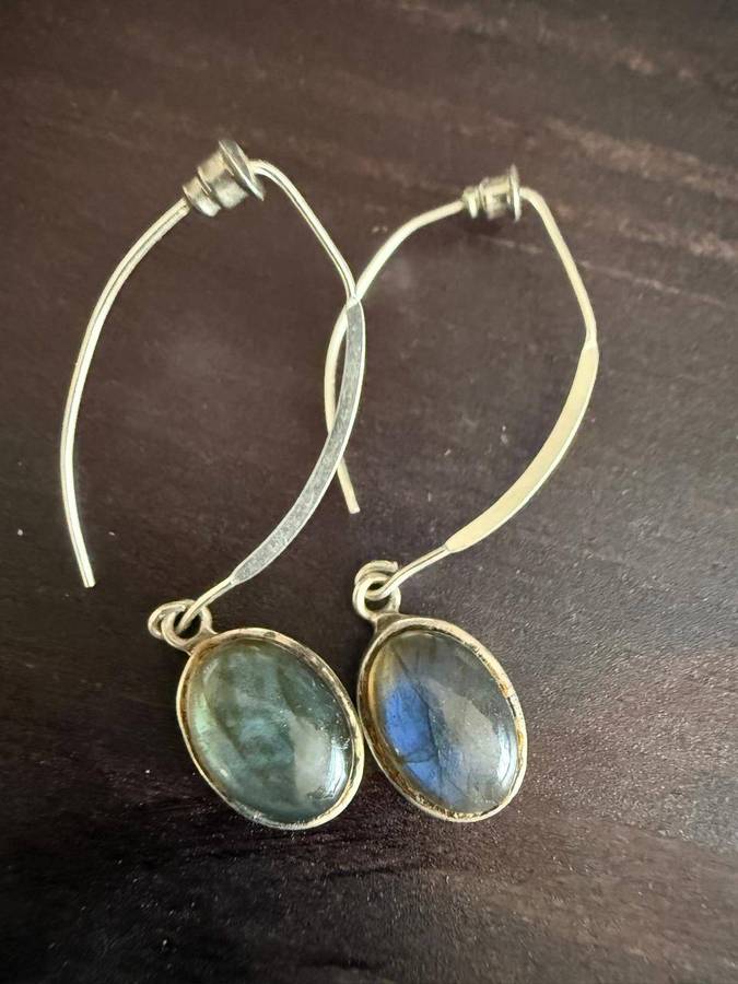 Sterling silver labradorite earrings