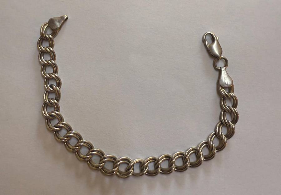 Sterling silver double link bracelet