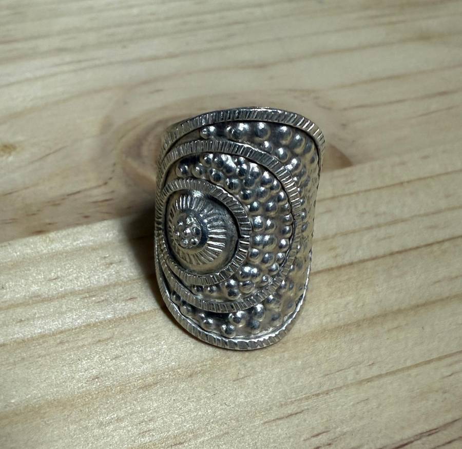 Sterling silver boho ring