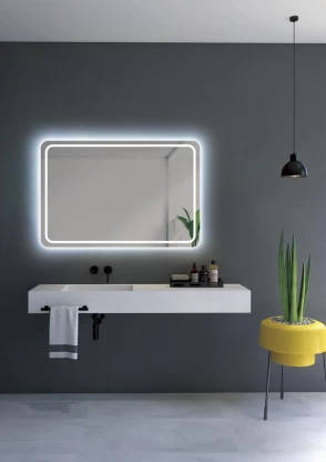 Lumi Gold 60 x 80 Square LED Mirror