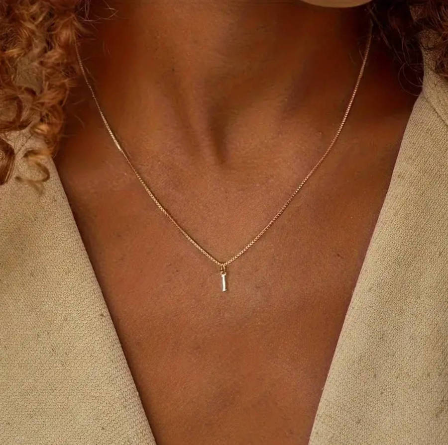 Gold Stainless Steel  Initial Letter Necklaces - in High Quality Velvet Jewellery Gift Box
