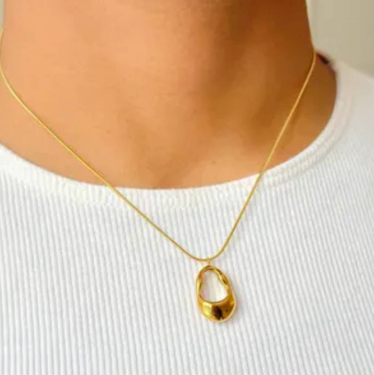 Gold Plated Hollow Water Drop Pendant in high quality velvet jewellery gift box