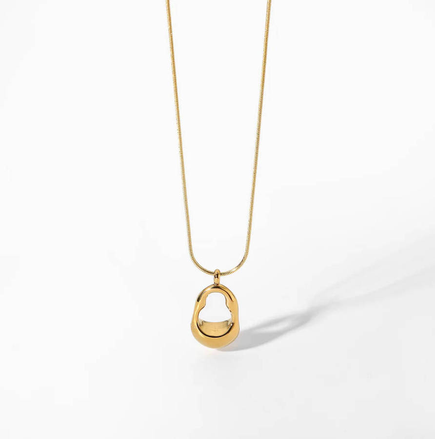 Gold Plated Hollow Water Drop Pendant in high quality velvet jewellery gift box